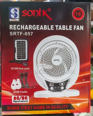 Sonik Rechargeable Tablet Fan With Panel and Bulb