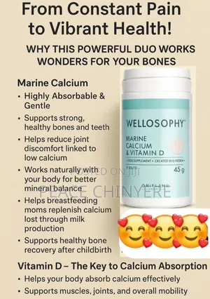 Wellosophy Marine Calcium Vitamin D. 30 Tablets.1-2 a Day. 45g