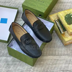 Original Gucci Black Drivers Shoes for Men