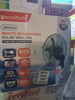 Home Worx 18inches Rechargeable Wall Fan