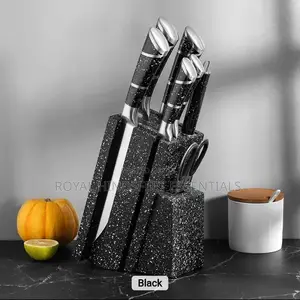 Stainless Steel Quality Marble Kitchen Knife Set.