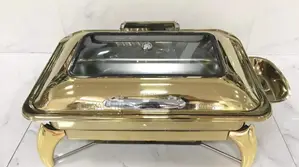 Top Notch Luxury Gold Chaffing Dish Double Pan