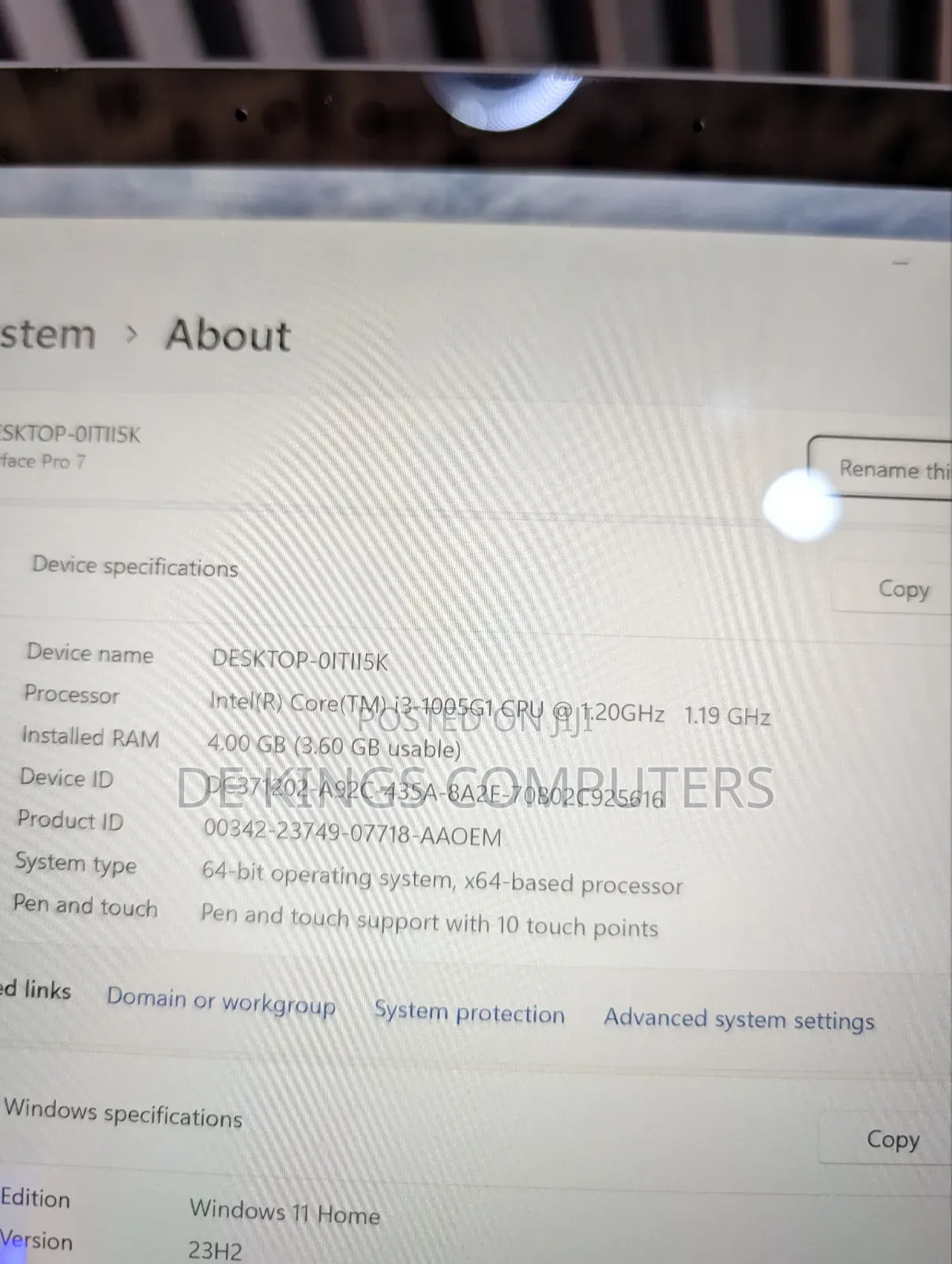 Laptop Microsoft Surface Pro 7 4GB Intel Core i3 SSD 128GB