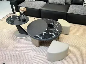 Aesthetic Coffee Table With Side Stools