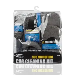 9pcs Microfiber Car Cleaning Detailing Kit - Gray