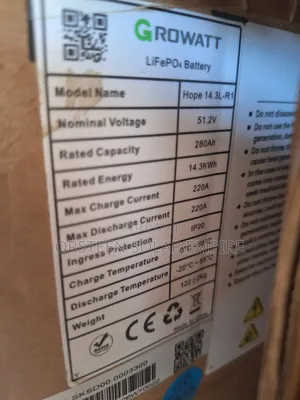 Growatt 51.2v/14.3kwh 280ah Lithium Battery