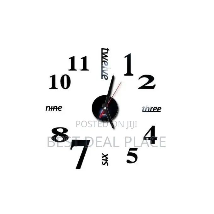 Diy 3d Wall Clock Home Decorative Sticker Big Size