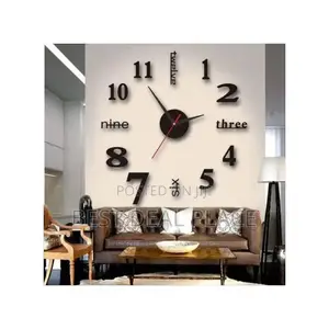 Diy 3d Wall Clock Home Decorative Sticker Big Size