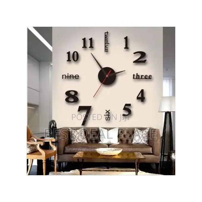 Diy 3d Wall Clock Home Decorative Sticker Big Size