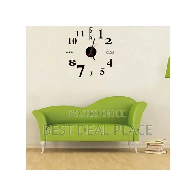 Diy 3d Wall Clock Home Decorative Sticker Big Size