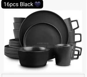 16pcs Black Dinner Set