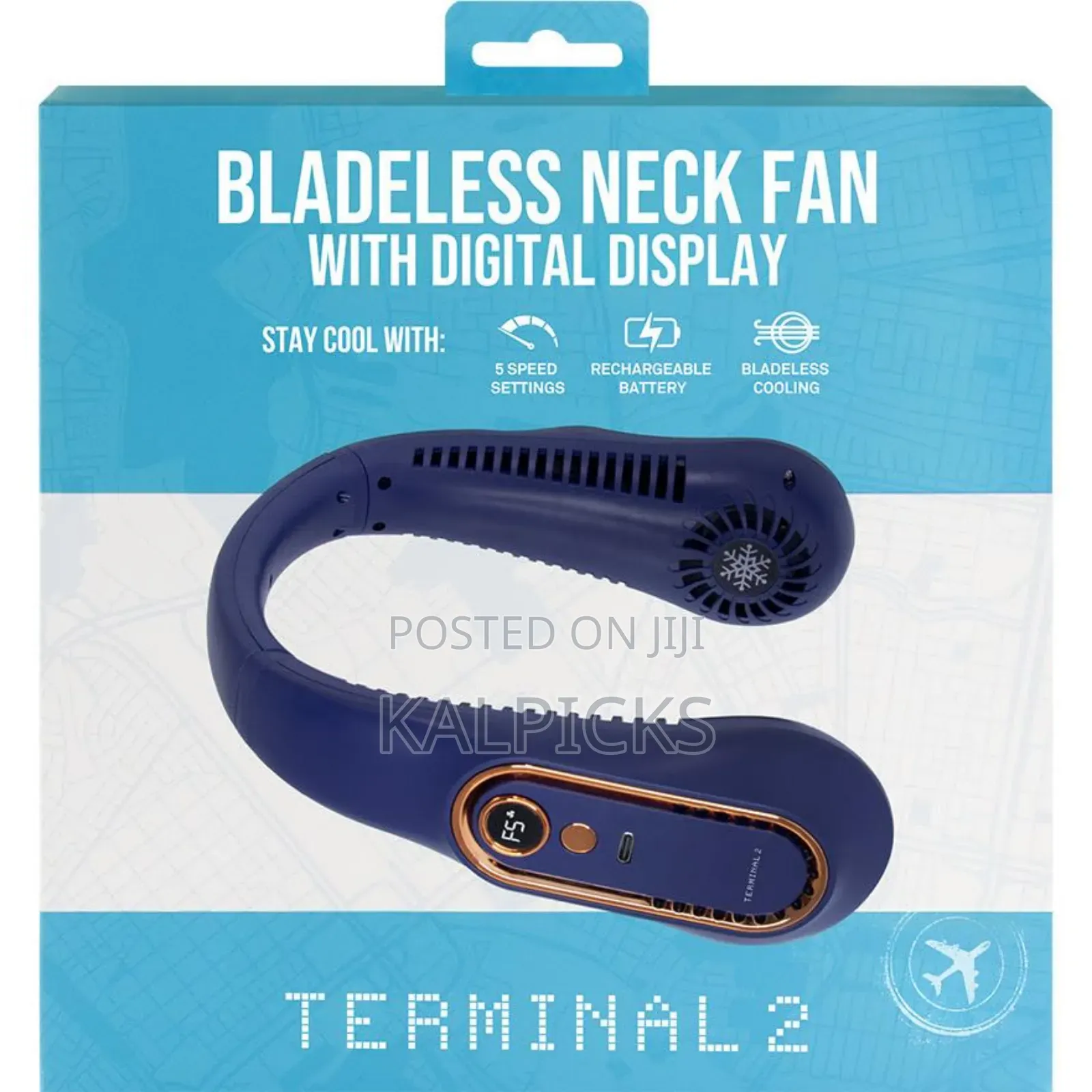 Portable Bladeless Neck Fan With Digital Display