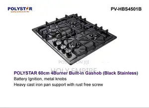 Polystar 4 Burner Gas Stainless Black