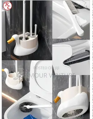 Luxury White Swan Toilet Brush and Bathroom Cleaning Accessories