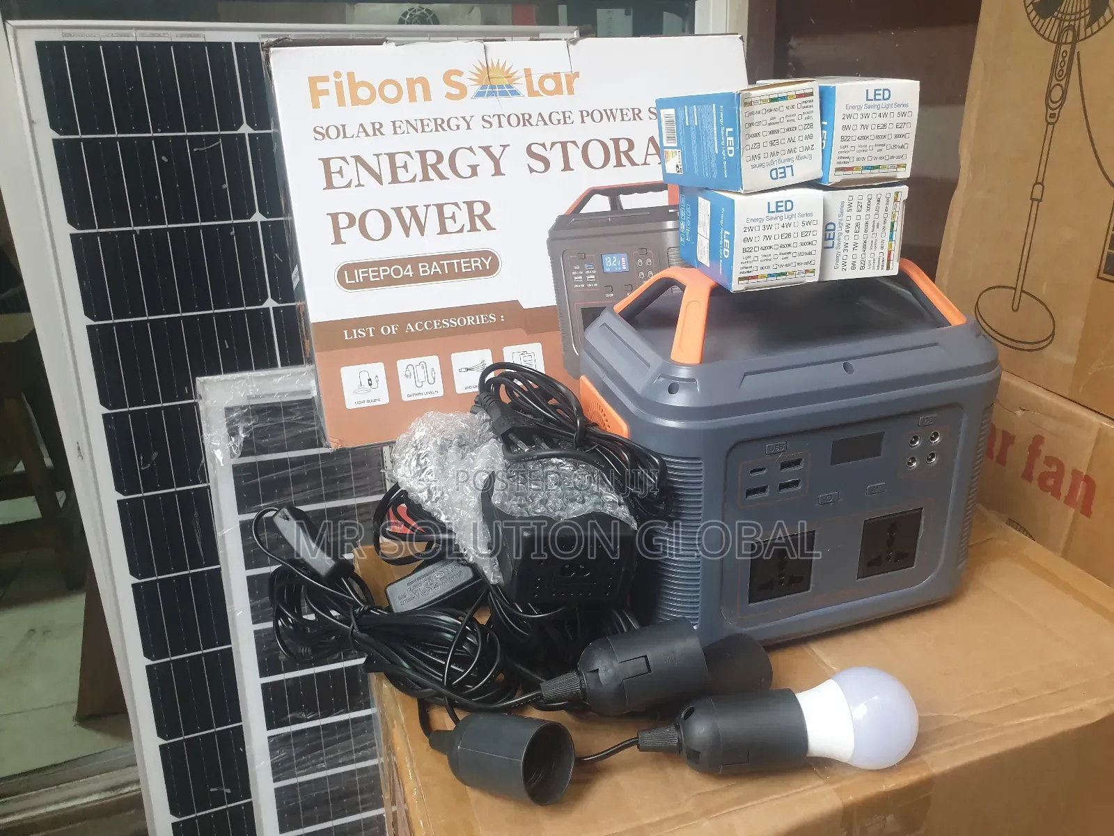 550w Solar Power Generator With 4 Dc Bulb and 150w Solar Panel