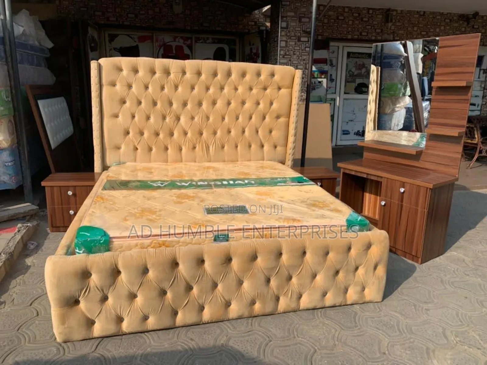Upholstery Bedframe With Full Set