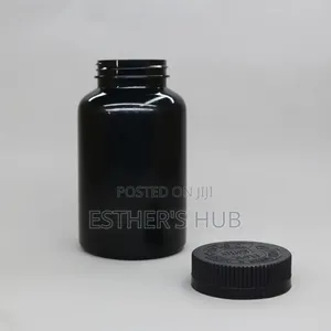 Empty Plastic Pills Containers With Lift Up Lid Black With Seal