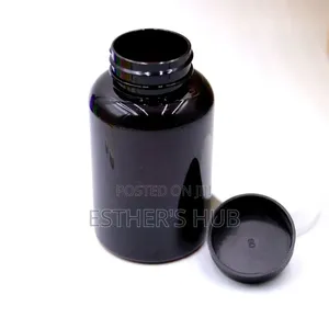 Empty Plastic Pills Containers With Lift Up Lid Black With Seal