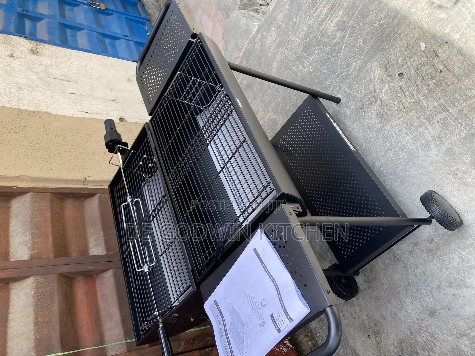 Charcoal Barbecue Grill With Chicken Hook Roaster