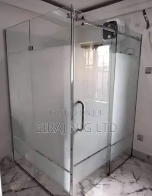L Shaped Frosted Shower Cubicle
