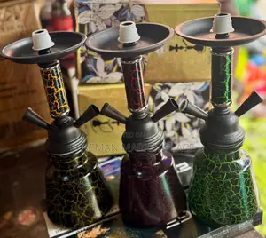 Double Hose Shisha Hookah Pot With Unique Colourful Designs