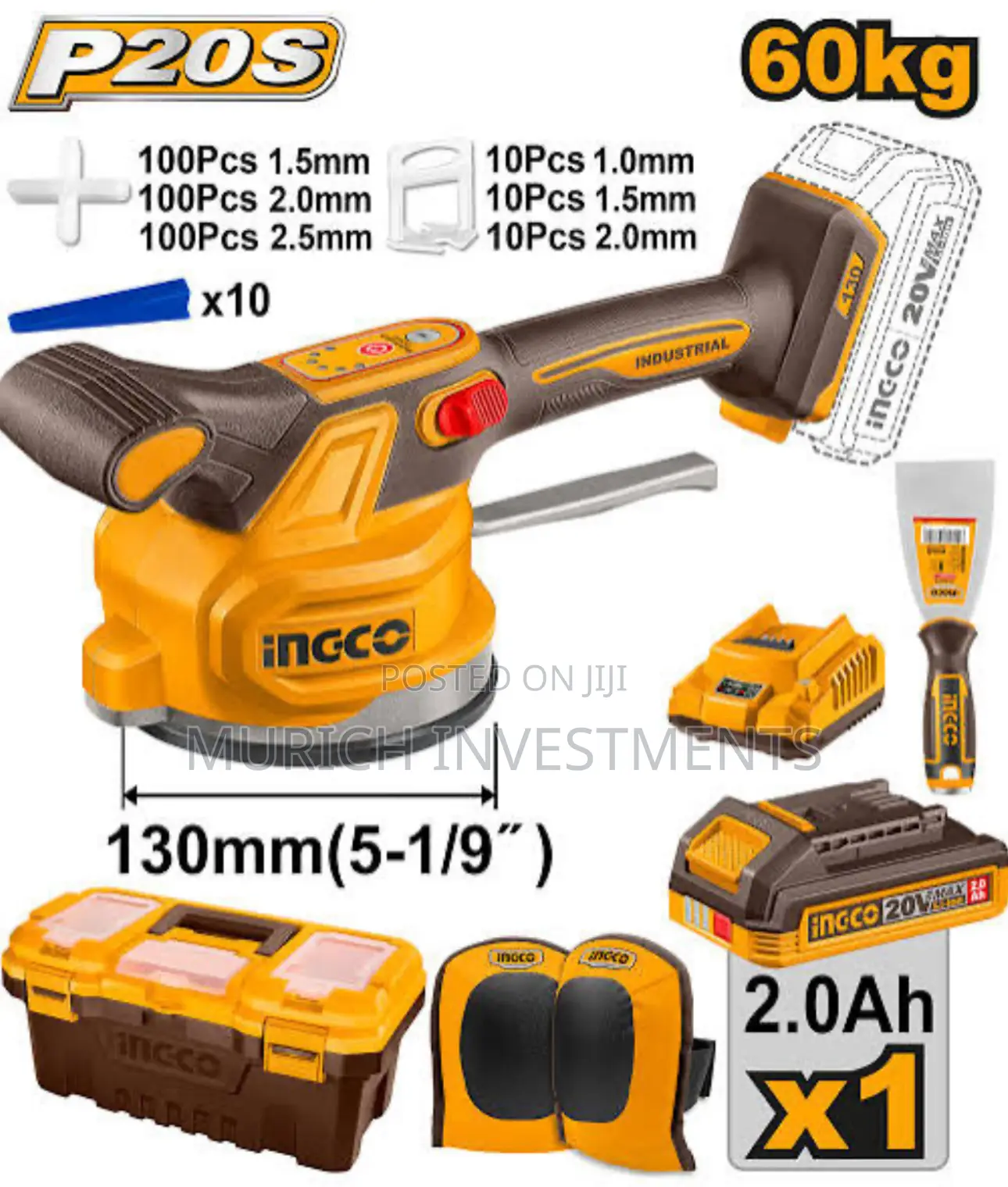 Ingco 20v Cordless Tile Vibration Machine