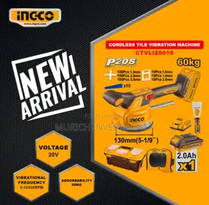 Ingco 20v Cordless Tile Vibration Machine