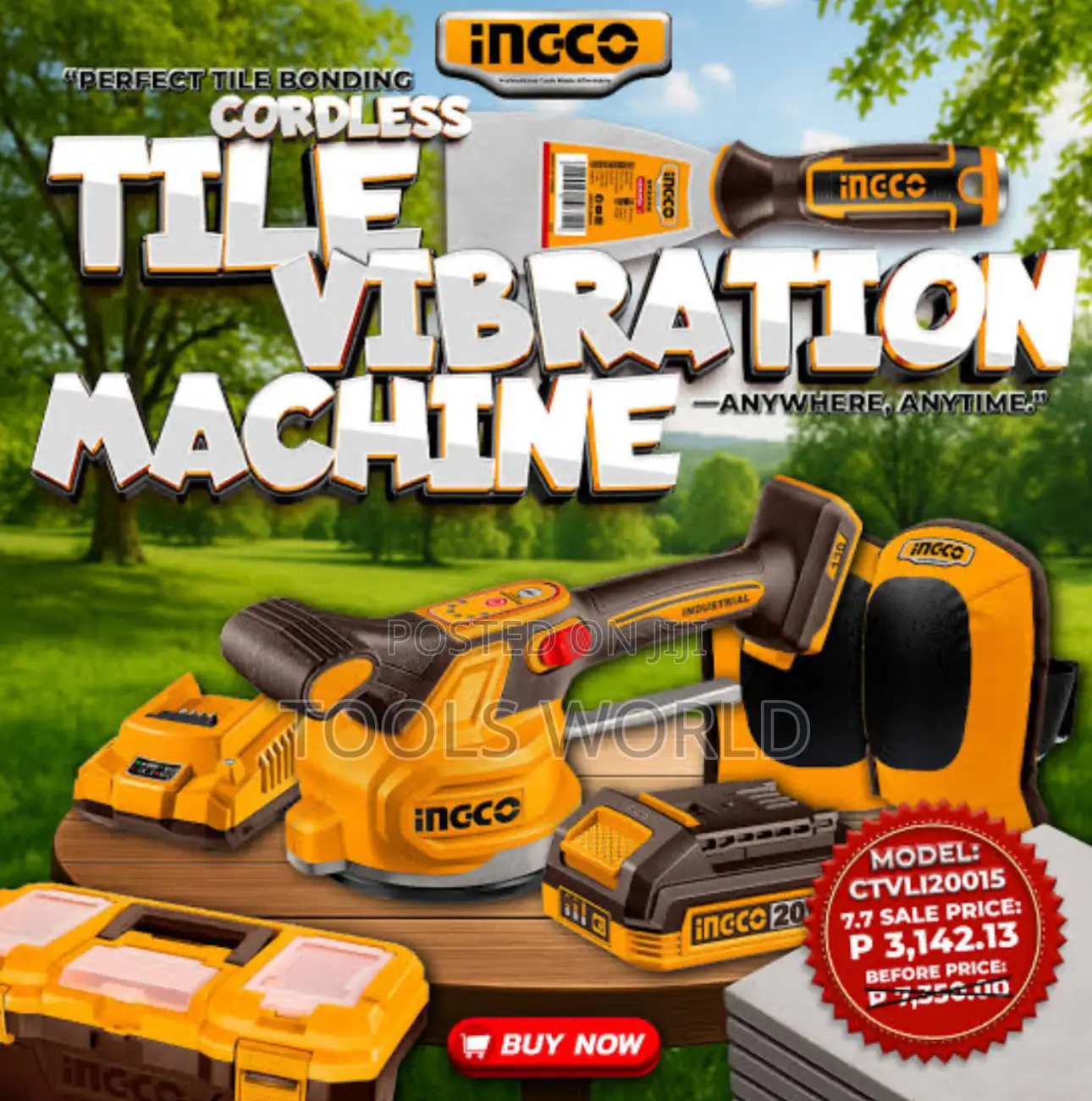Ingco 20v Cordless Tile Vibration Machine Ctvli20015