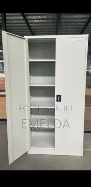 Strong Metal Bookshelf With Full Glass Doors for Sale