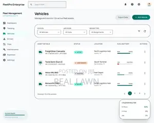 Fleet Management Vehicle Tracker Dashboard