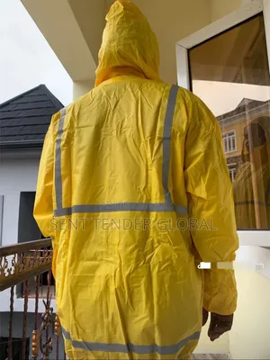 Up And Down Yellow Polyester Raincoat