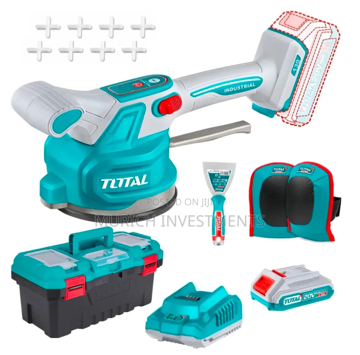 Total Lithium-Ion Tile Vibration Machine 20v With Tools