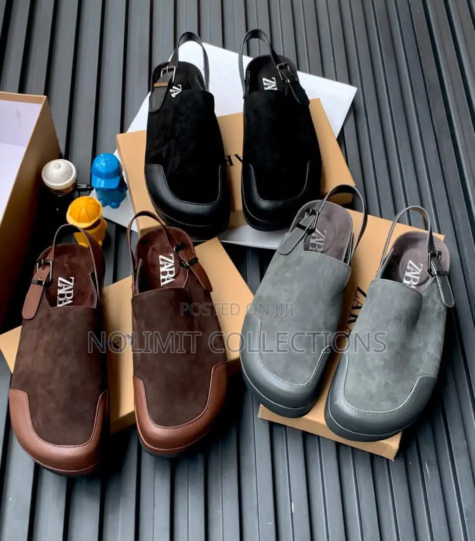 Suede Zara Platform Clogs With Leather Toe Box