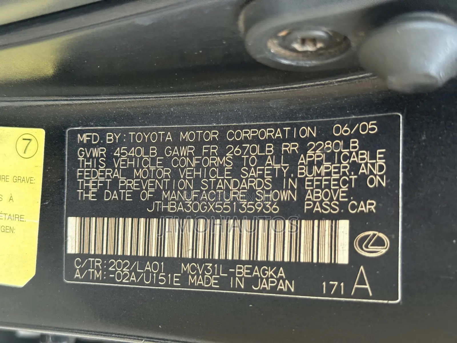 Lexus ES 2006 Black