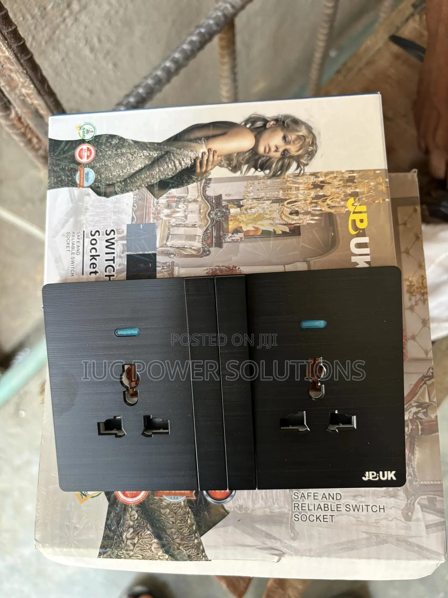 Black Socket And Switches 13amp Double