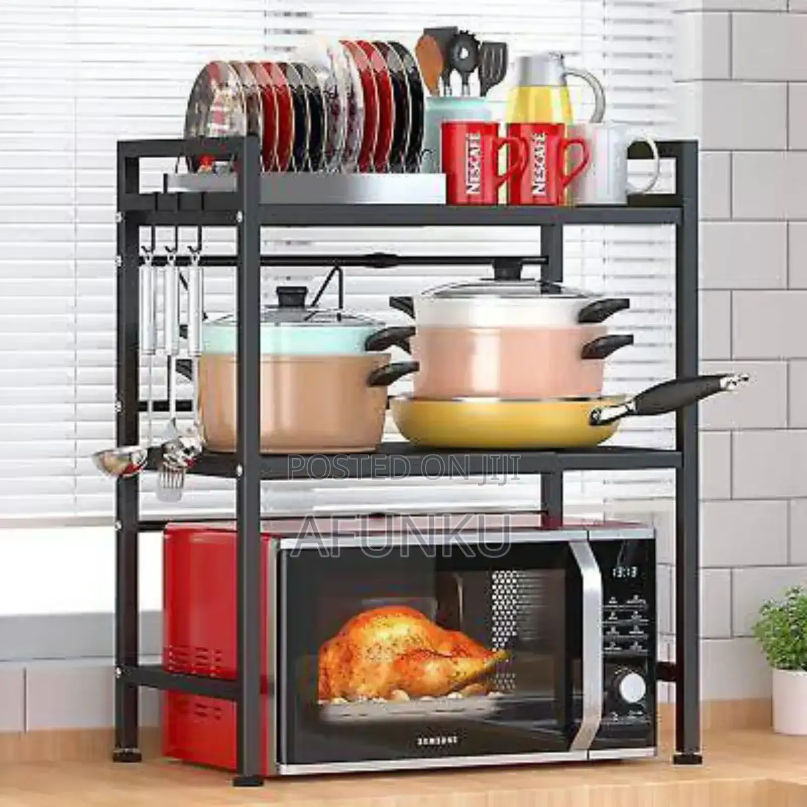 2 Tiers Expandable Microwave Rack