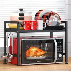2 Tiers Expandable Microwave Rack