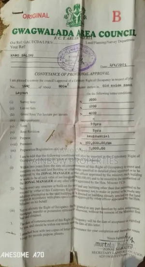Land for Sale at Gwagwalada
