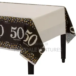 3 Pack Plastic 50th Anniversary Table Cover