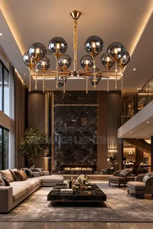 Smokey Amber Glass Chandelier