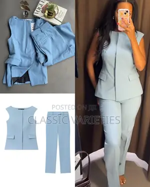 Luxury Vest Flared Slits Pant Set