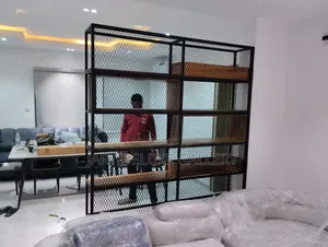 Metal Framed Wooden Screen Shelf