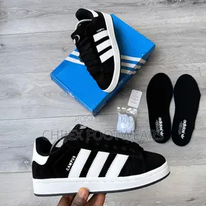Adidas Campus 00s Sneakers in Core Black and White.
