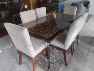 Epoxy Wooden 6-Seater Dining Furniture Set
