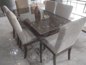 Epoxy Wooden 6-Seater Dining Furniture Set