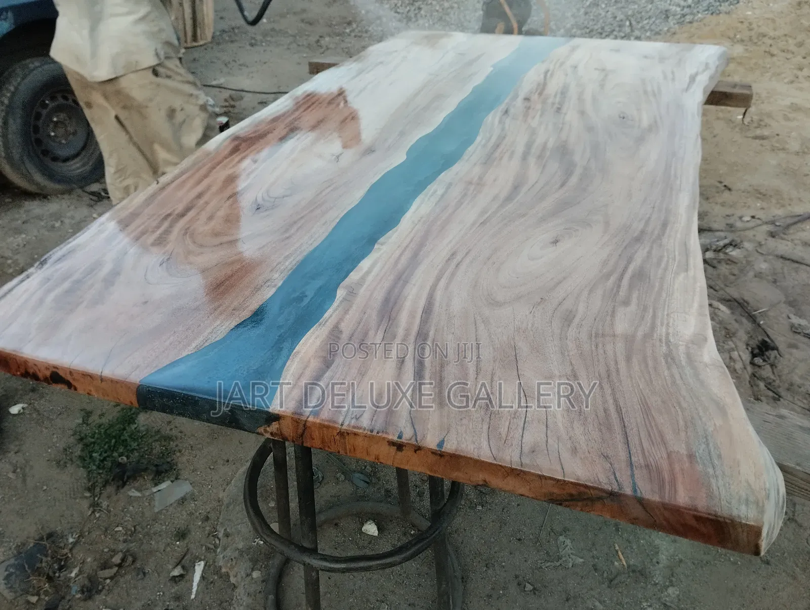 Live-Edge Wooden Epoxy Dining Table