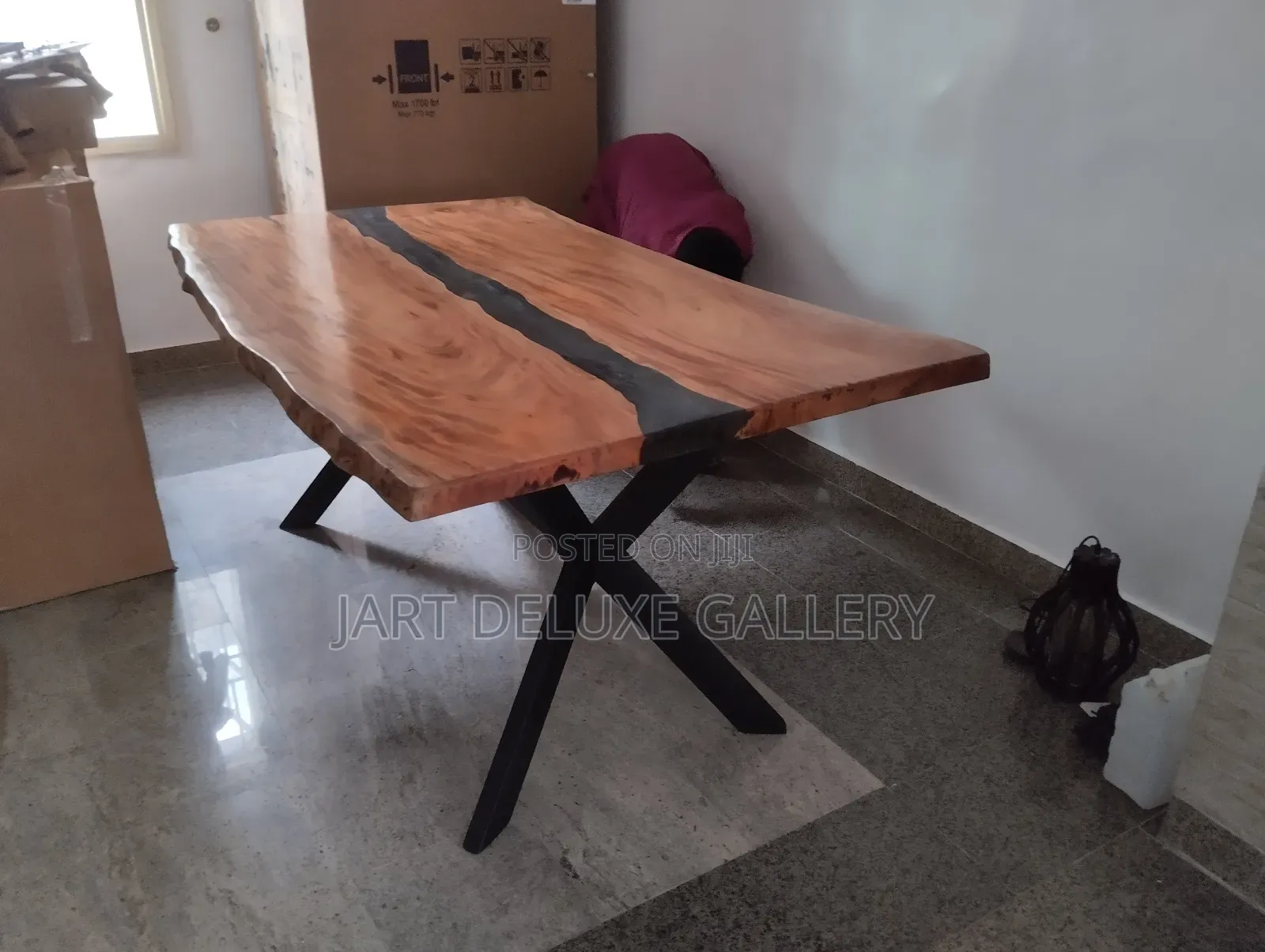 Live-Edge Wooden Epoxy Dining Table