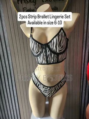 2pc Strip Brallet Lingerie Set