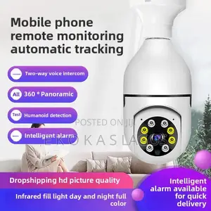 360 Degree E27 Screw Bulb Phone Compatible Wifi CCTV Security Camera