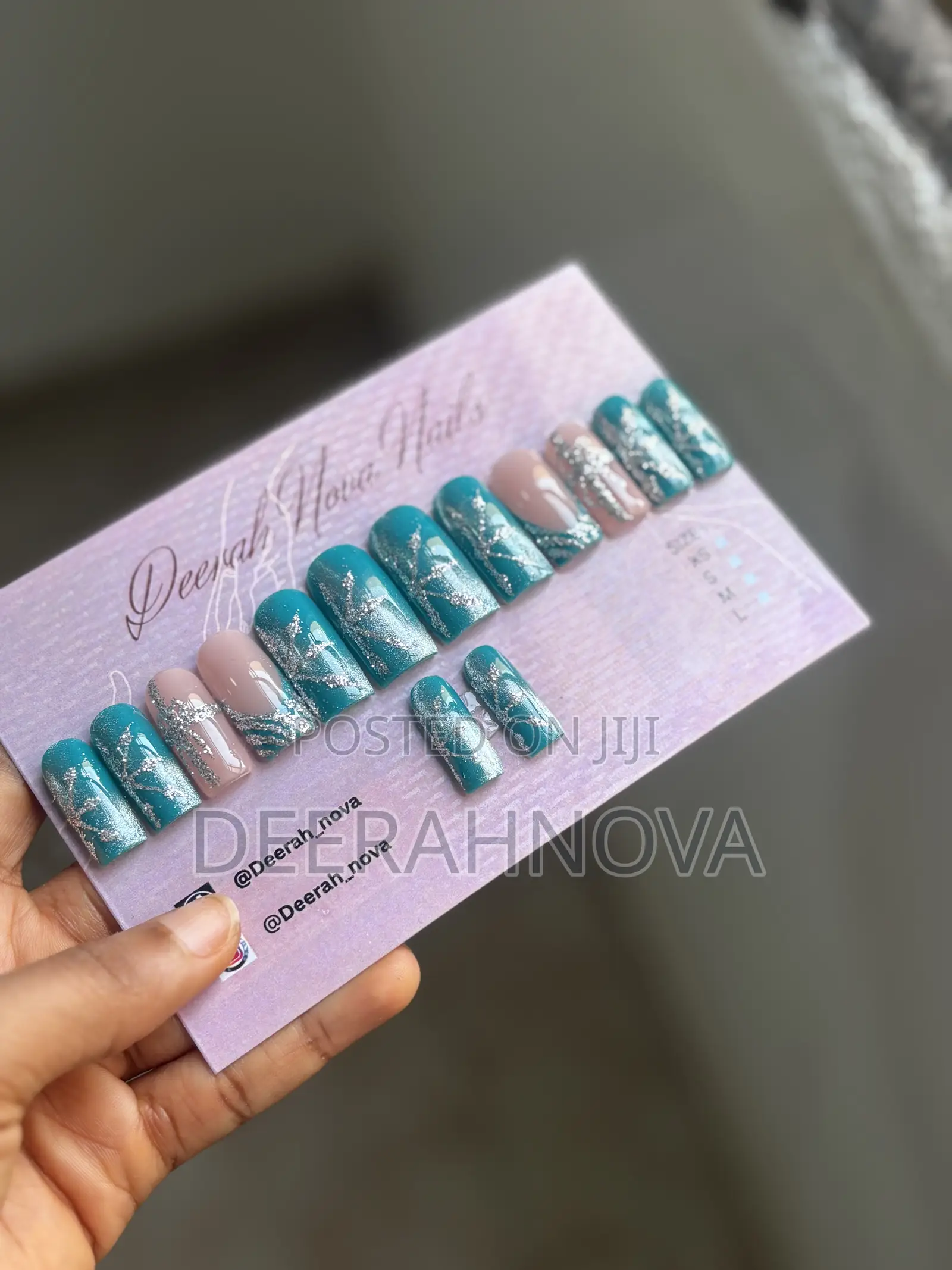 Green Cateye Handmade Press-on Nails